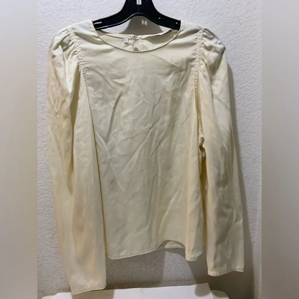 Rebecca Taylor Puff Sleeve Top ivory Size L